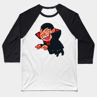 Halloween Count Dracula Pixel Art - Vampire Baseball T-Shirt